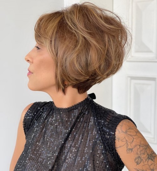 Soft Tousled Toasted Blonde Bixie