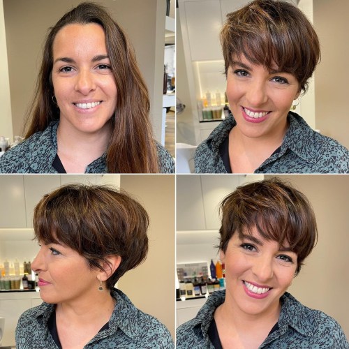 Long Hair to Stacked Bixie Makeover