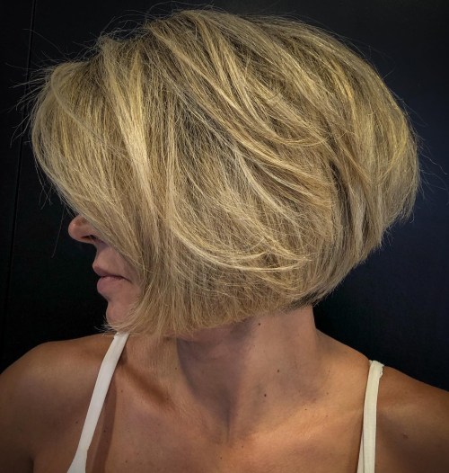 Stacked Bob Shag for Mature Women