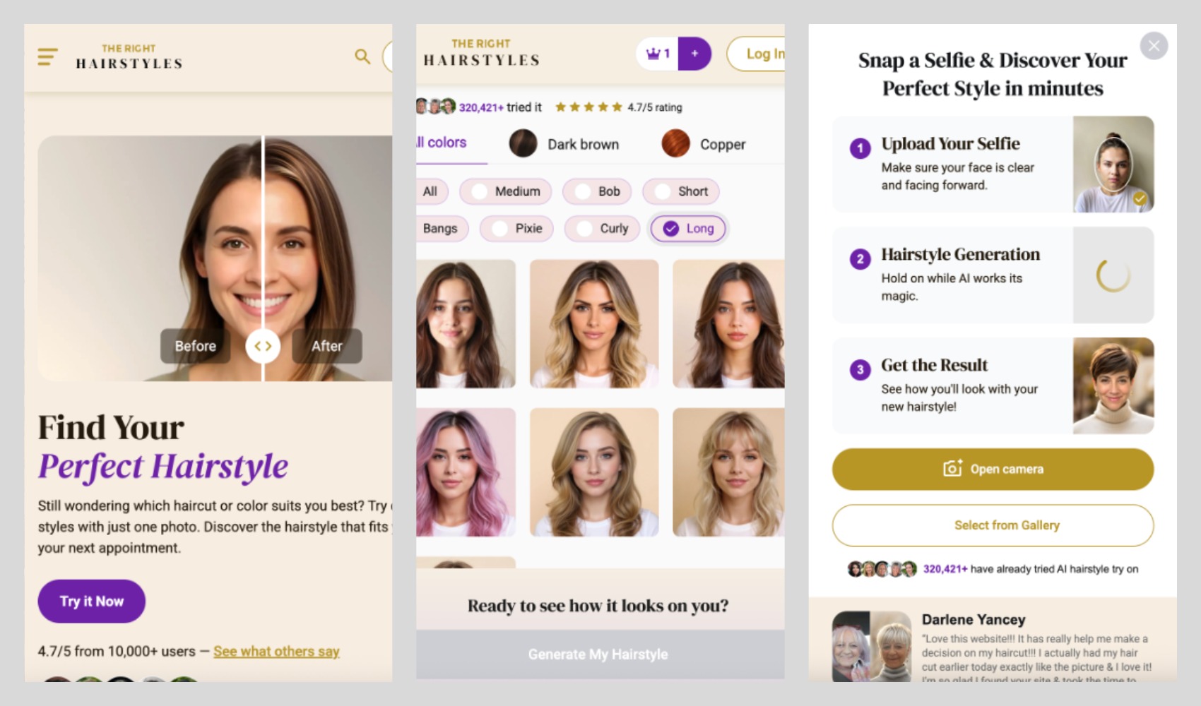 TheRightHairstyles Virtual AI Stylist For Trying Haircuts And Hair Colors Online