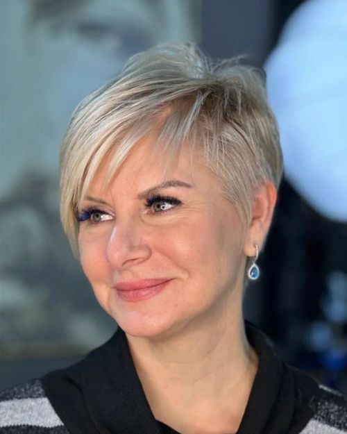 50+ Spiky Pixie with Side Bangs