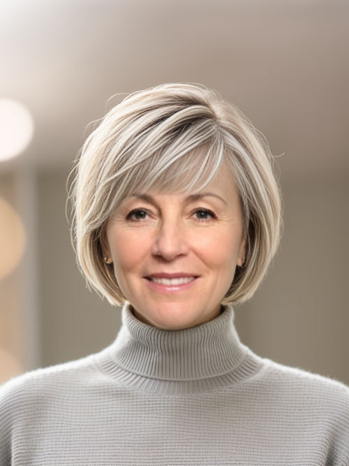 Chin Length Bob with Bangs to Try On Online